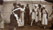 Asta & Frederik's Wedding - Family Members & Helpers Outside Reception Tent