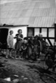 Inge, Grete, Peder & Aase in the Yard at Bjørnekær Fixing Bicycles