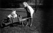 Grete with Cousin Inger in Wheelbarrow