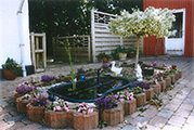 Ravnsborg Farm - Flowers and Water in front of the Farmhouse